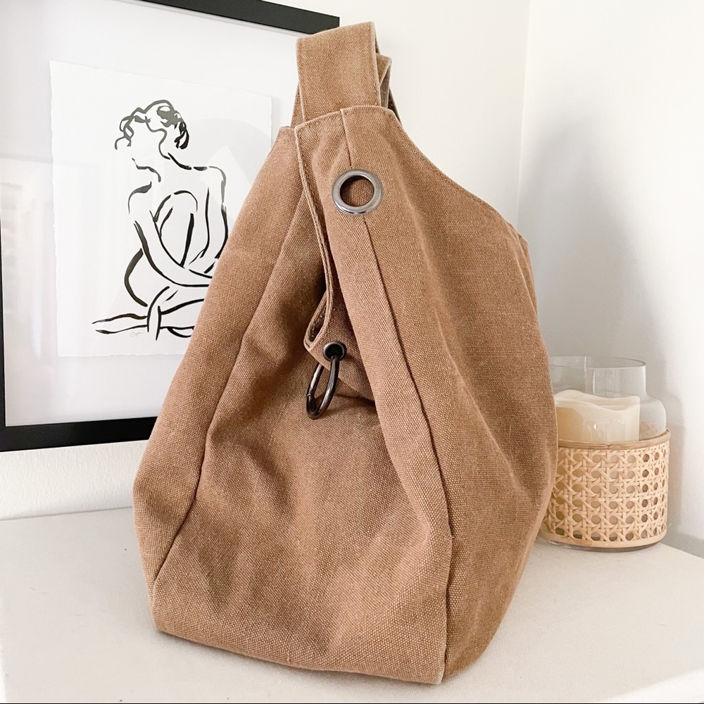 Casual Slouchy Tote Bag in Light Brown - Picture 3 of 3